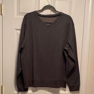 YaJoe Heather Black Men's V-Neck No-Sweat Shirt…size L